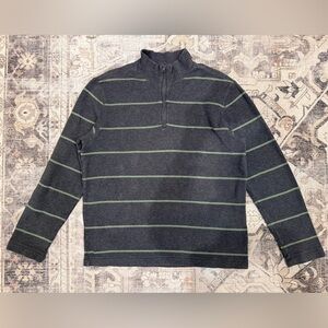Banana Republic Grey and Green Quarter Zip Sweater